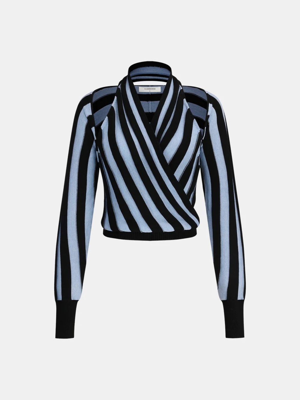 Commense Striped Halter Sweater Long Sleeve - Wool Blend